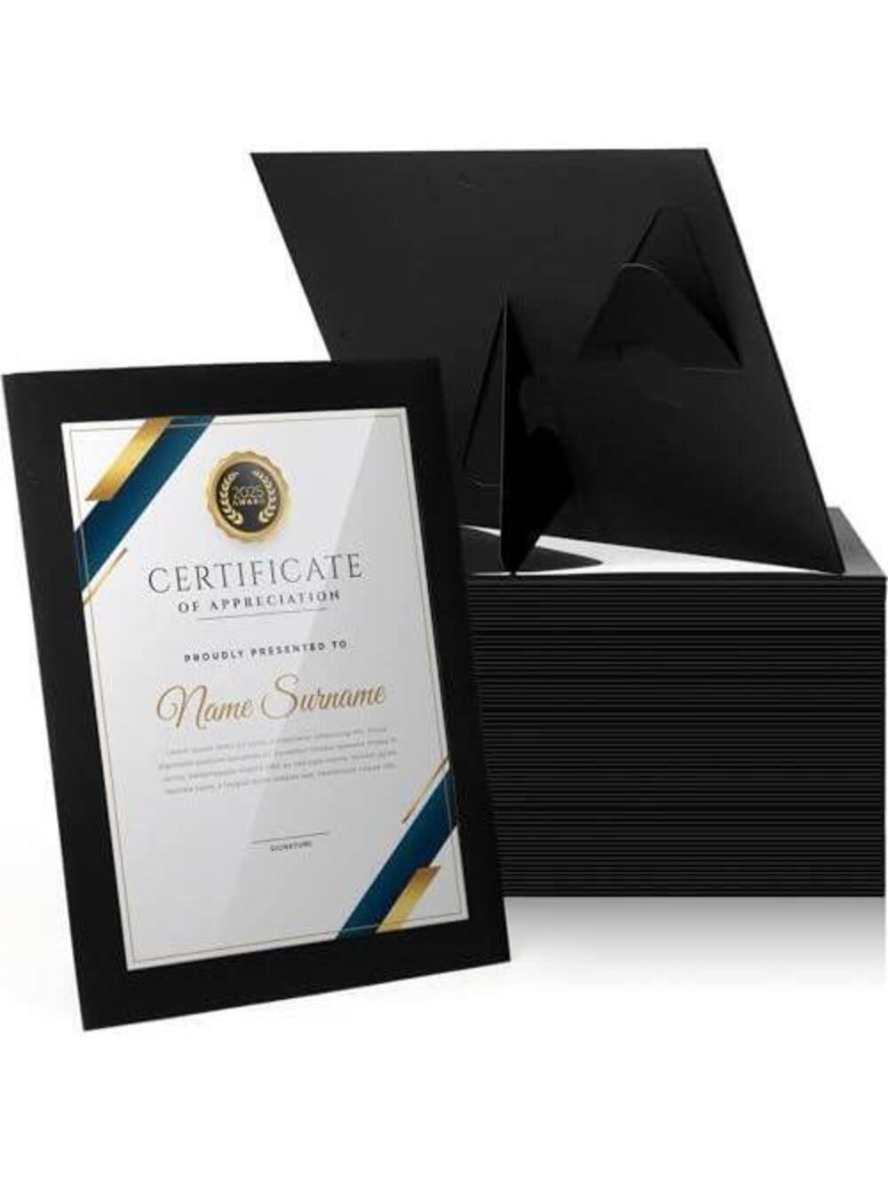 8.5x11 Certificate Frame 60 Pcs Set, Black Picture Frames with Easel Stand